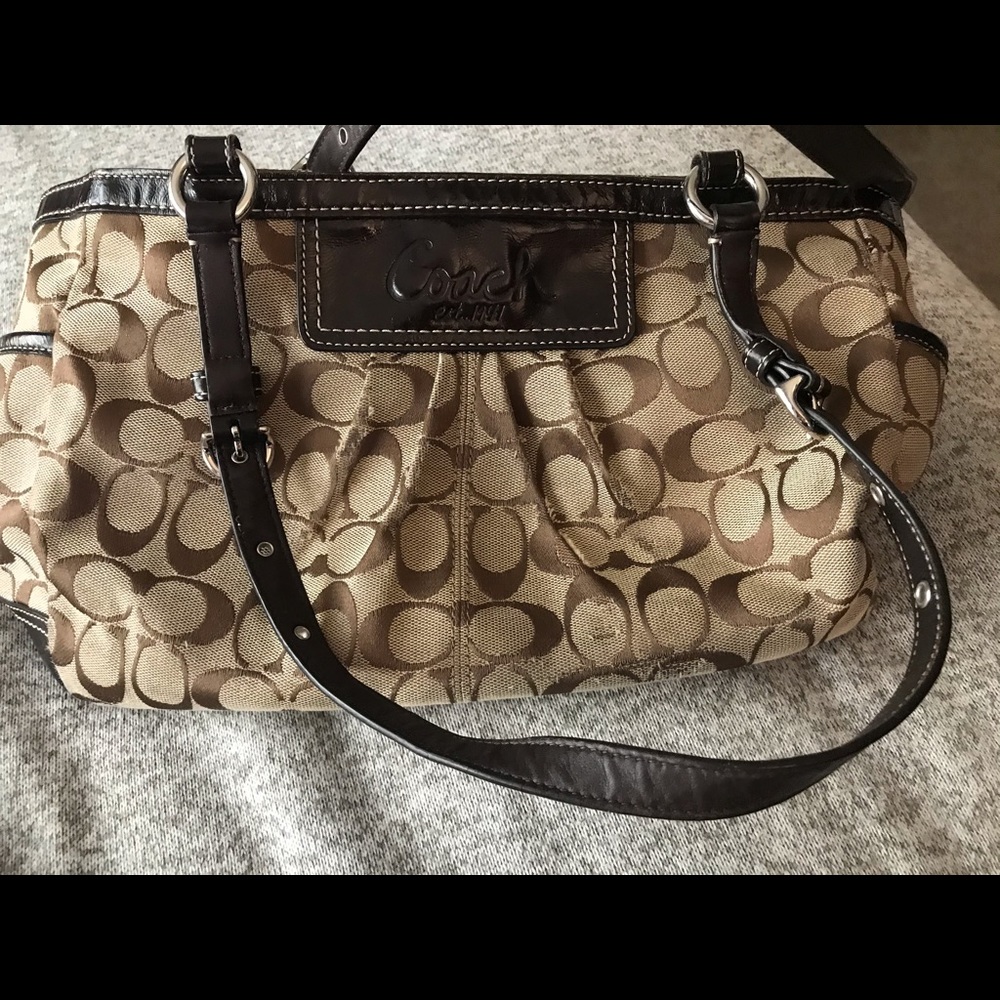 Brown and Tan Coach purse